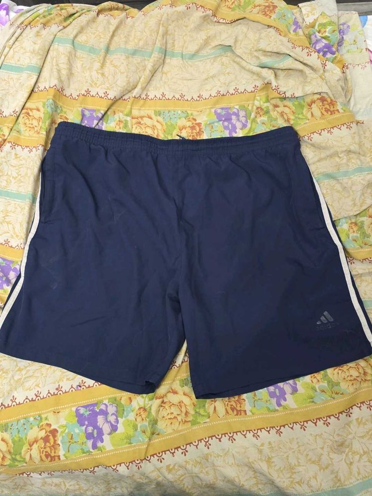 Adidas Navy Blue Side Stripe Shorts