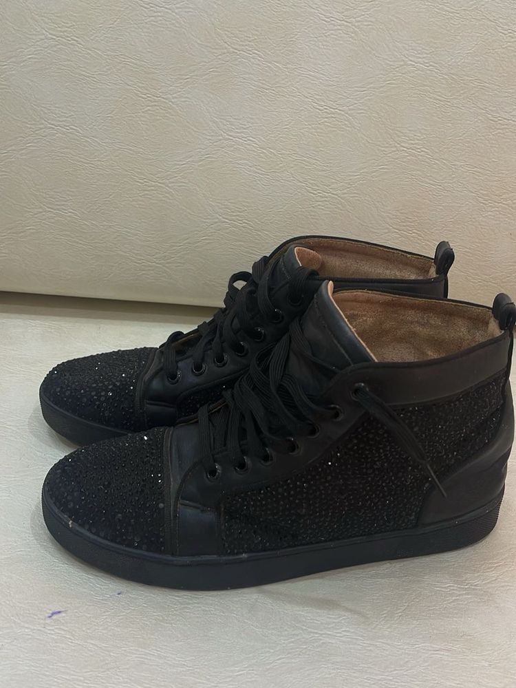 Christian Louboutin Black High-Top Sneakers