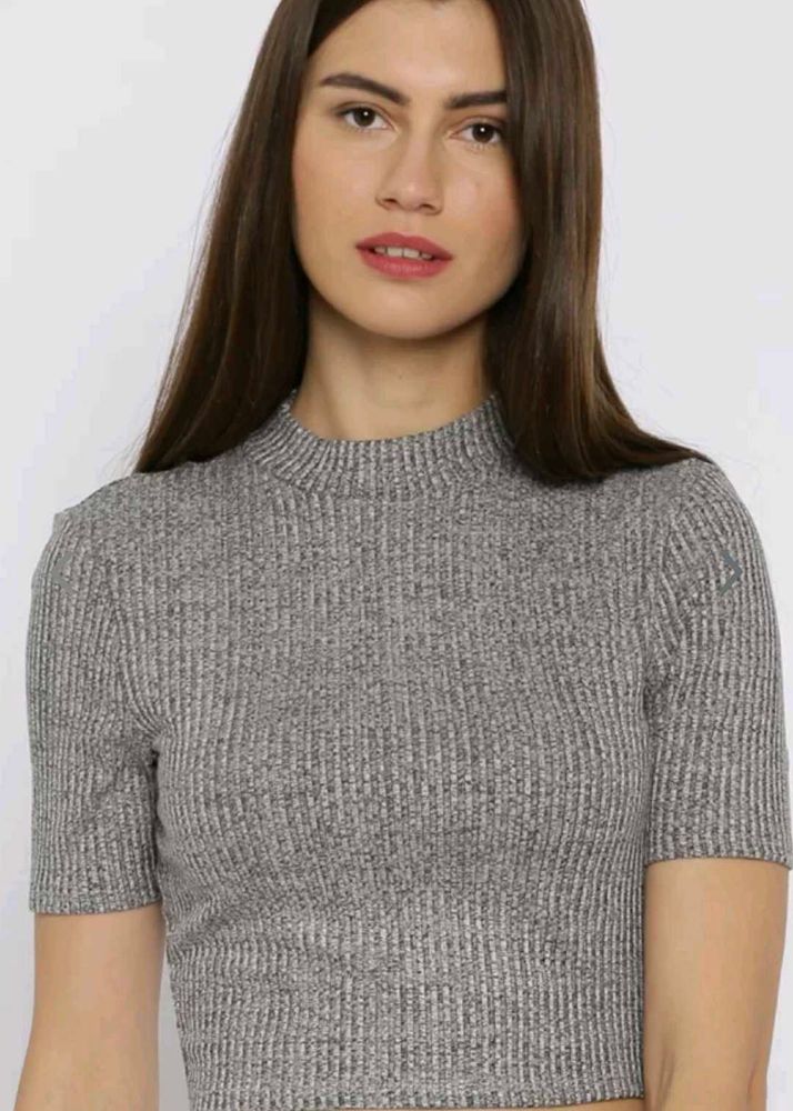Grey Crop Top