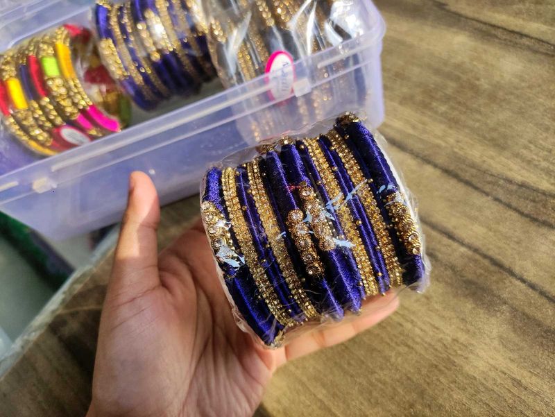 Blue &amp; Gold Bangle Set