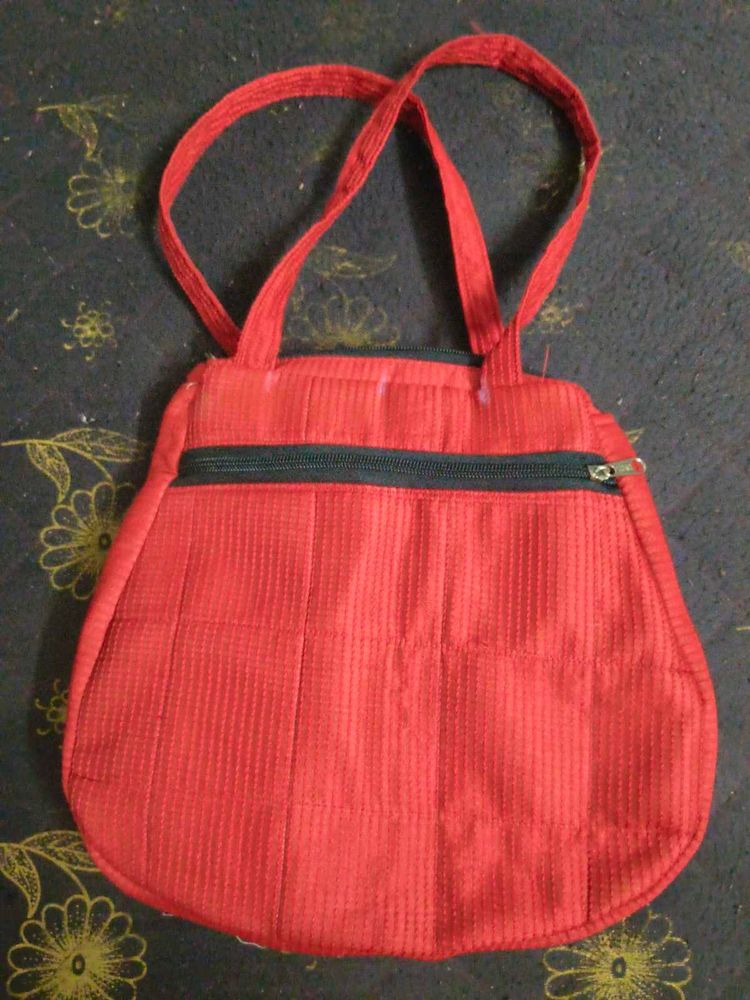 Red Handbag ( Matka Shape)