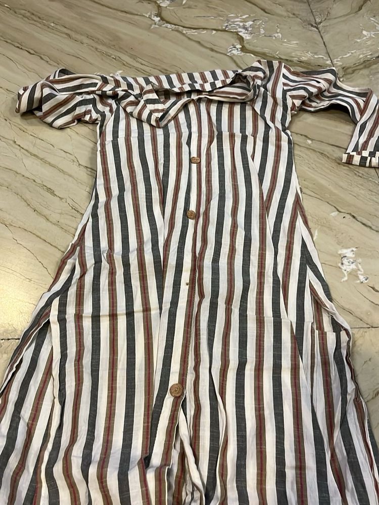 Striped Off-Shoulder Dress