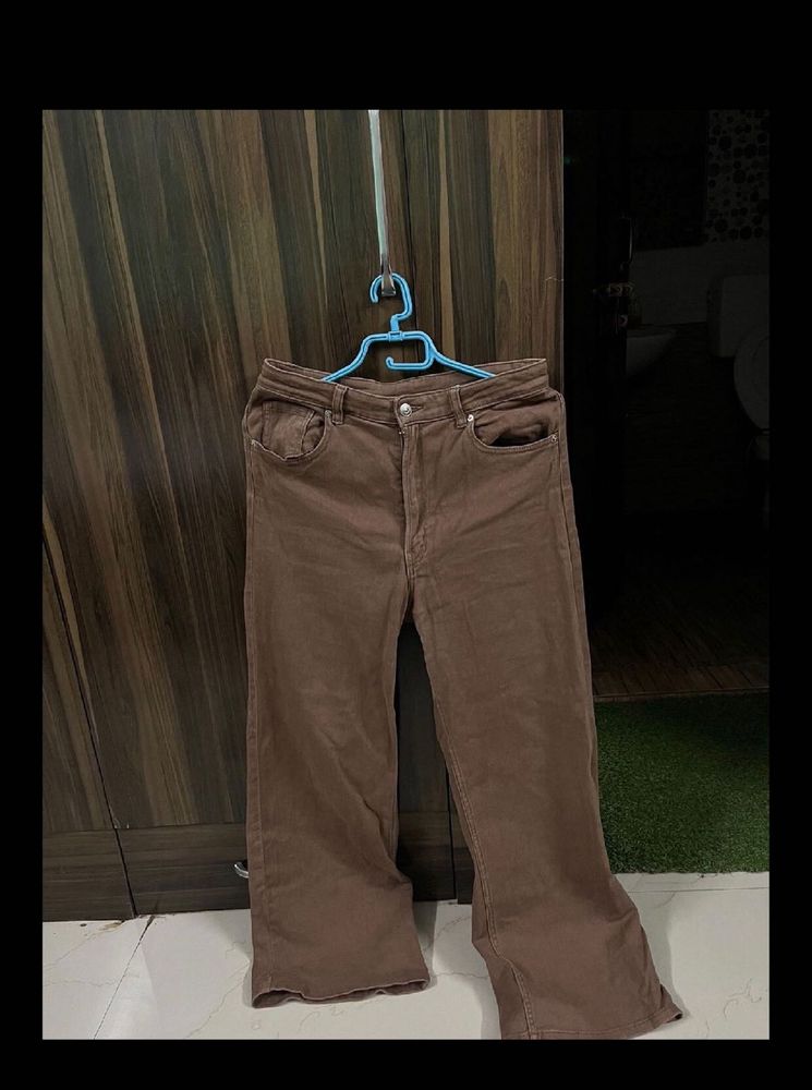 H&amp;M Straight Cut Jeans Brown