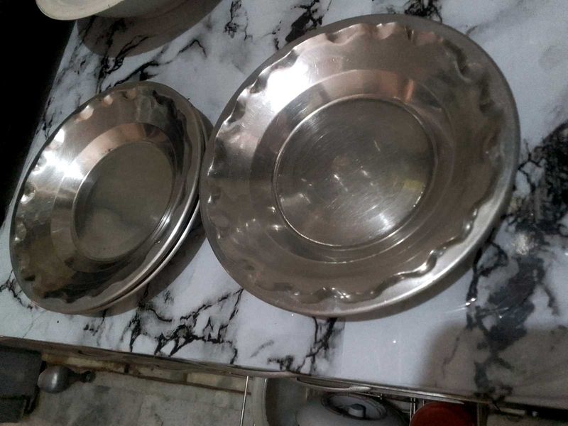 Stainless Steel Dinner Bowls - Set of 6