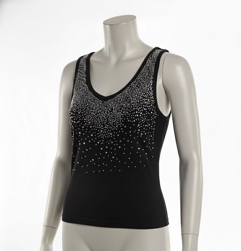 Black Embellished Tank Top