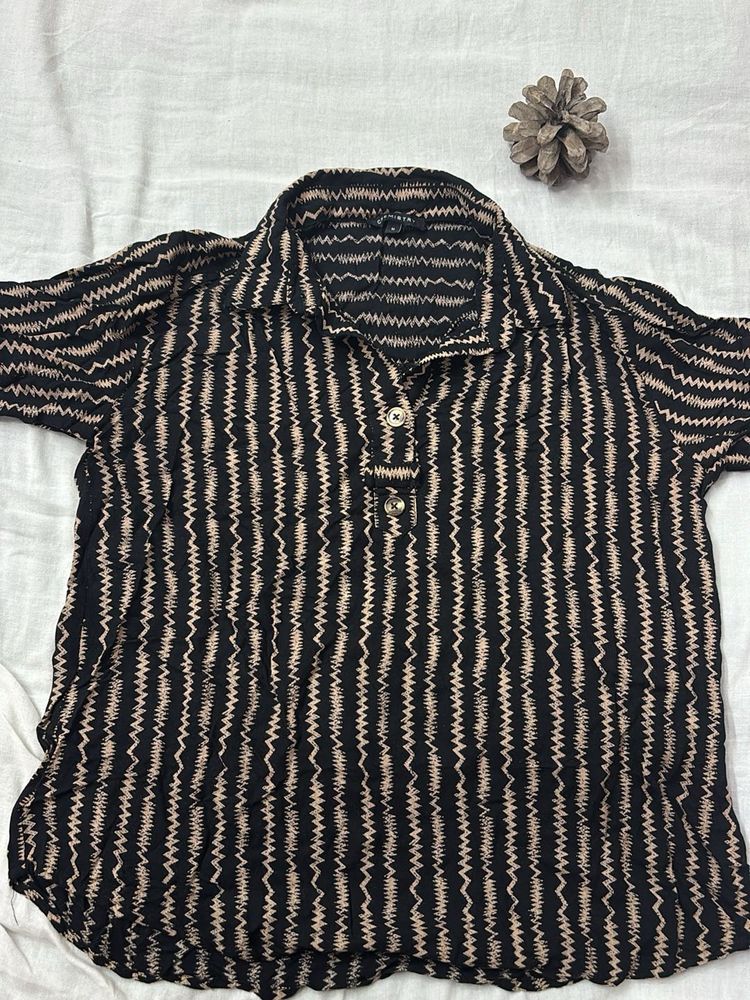 Striped Button-Up Shirt