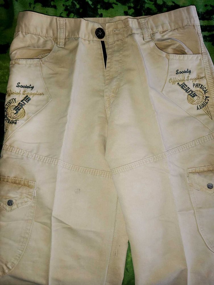 Jeans Beige Cargo Pants