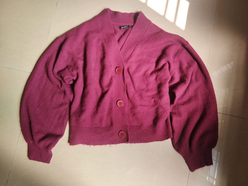 Wine Purple Cardigan