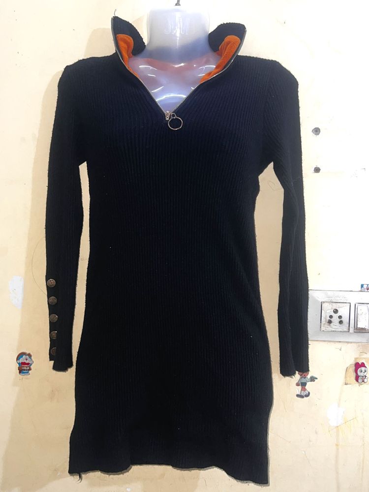 Chic Black Mini Sweater Dress