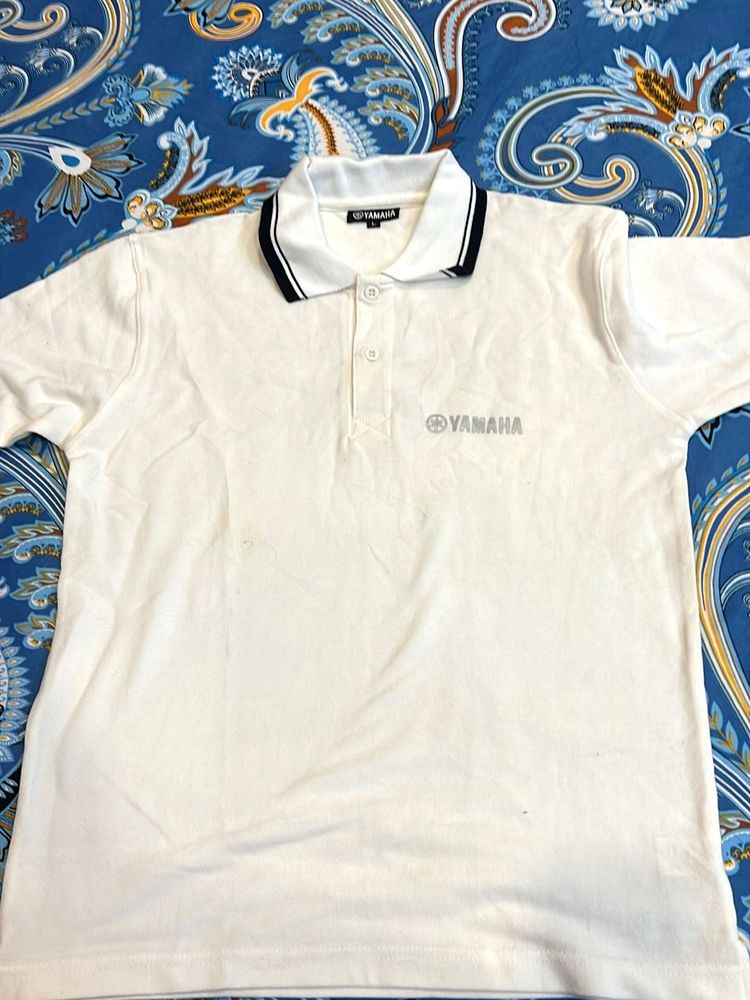 Yamaha White Polo T-Shirt