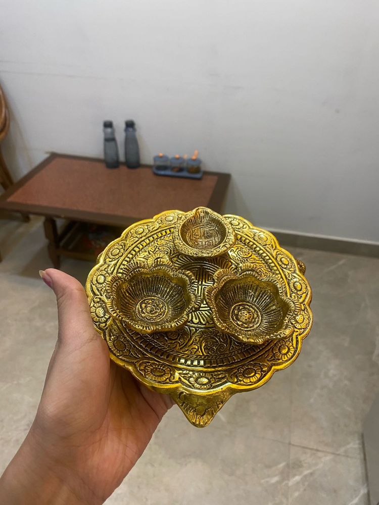 Golden Pooja Thali