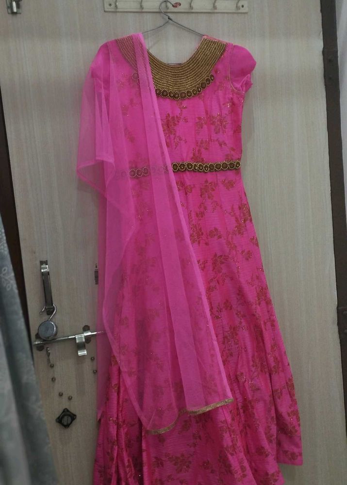 Pink Anarkali Suit with Dupatta