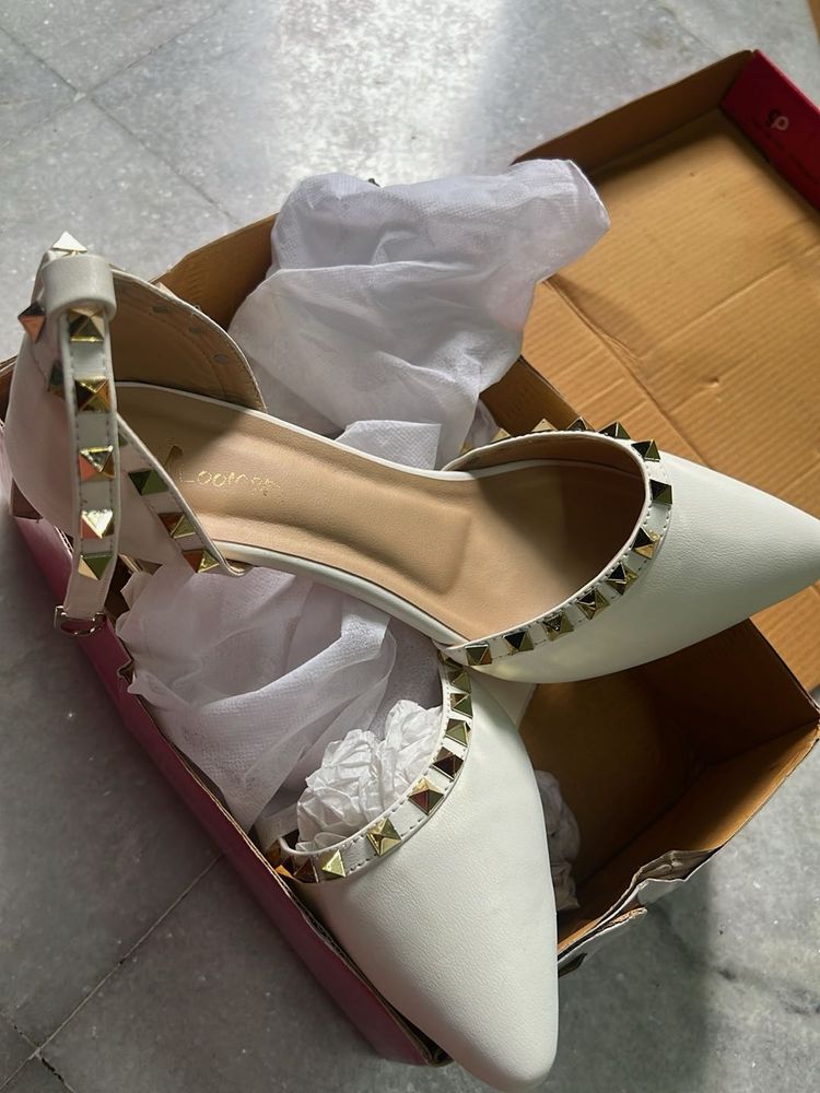Brand New Studded White Heels - Size 38