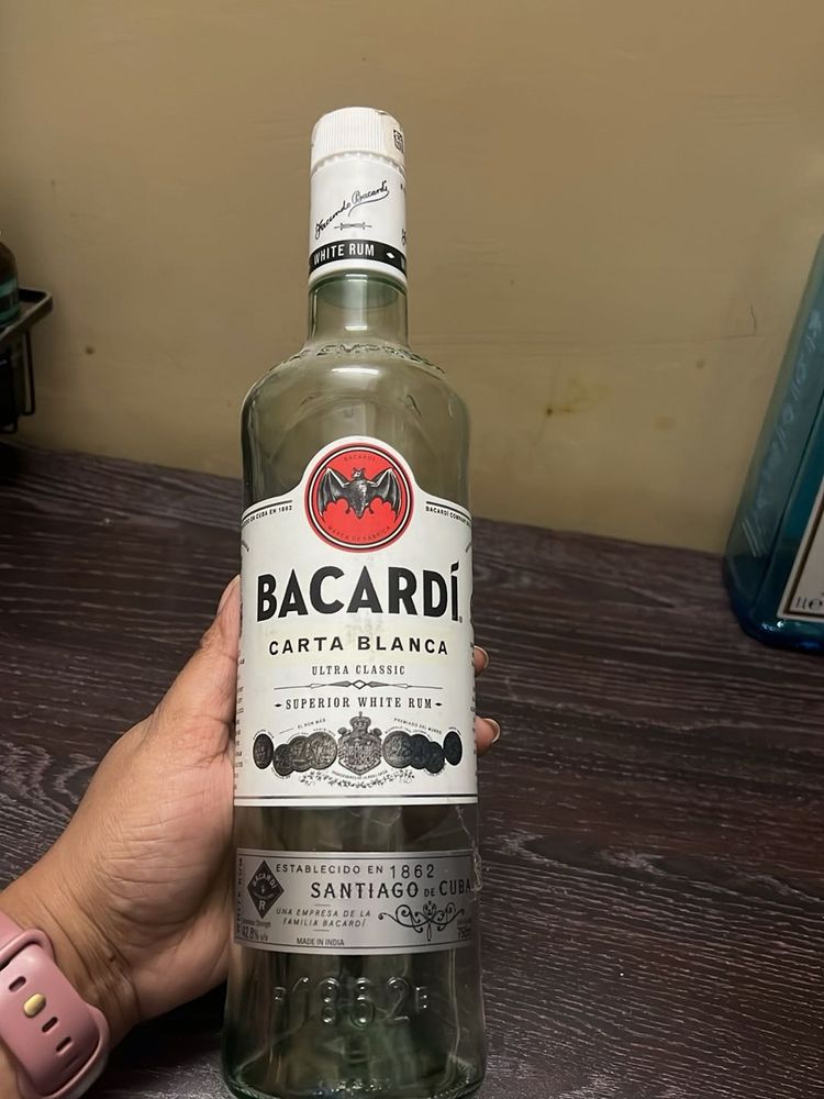 Empty Bottles Of White Rum Bacardi