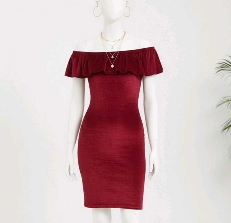 Chic Red Off-Shoulder Dress