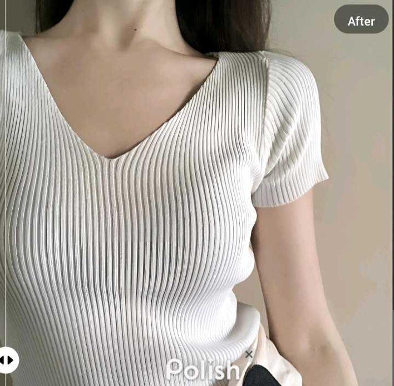 New With Tag Korean Knit Body Fit Beige Top