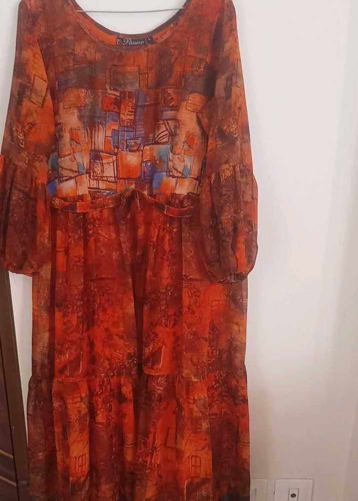 A Rust Colour Indo Western Gown, Comfortable ,