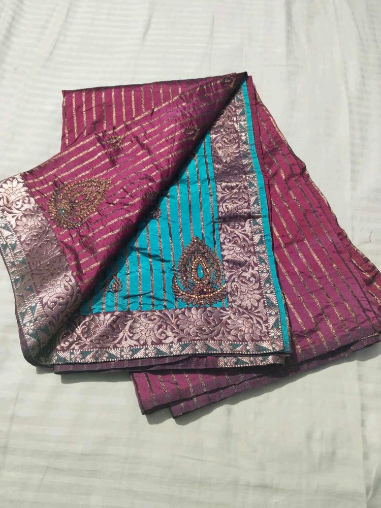 Maroon Saree