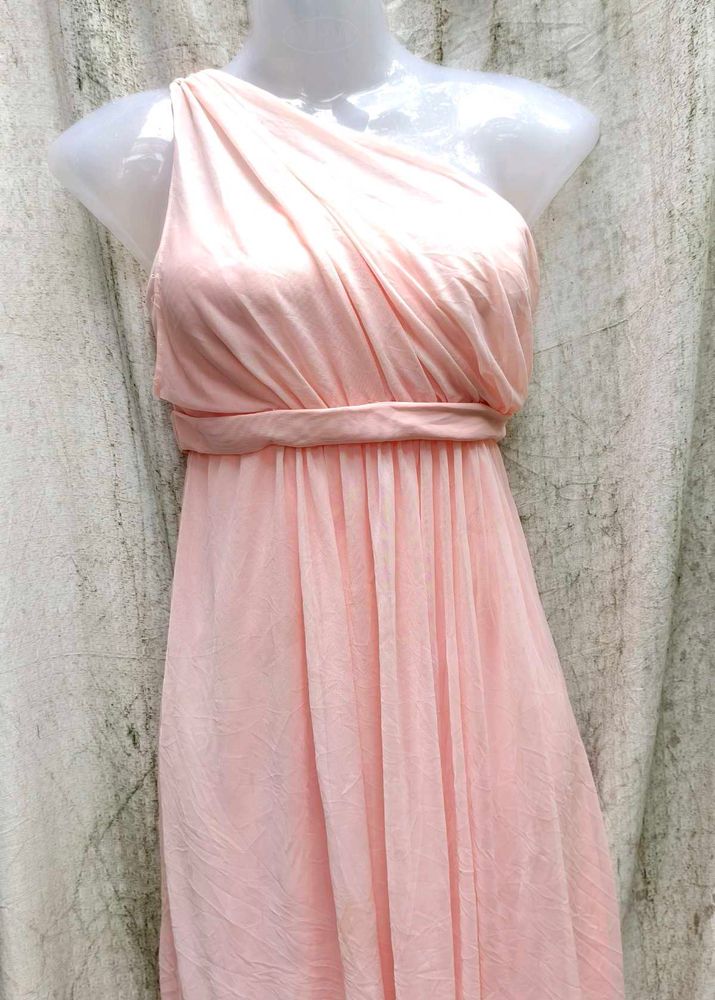 Elegant Pink One-Shoulder Dress