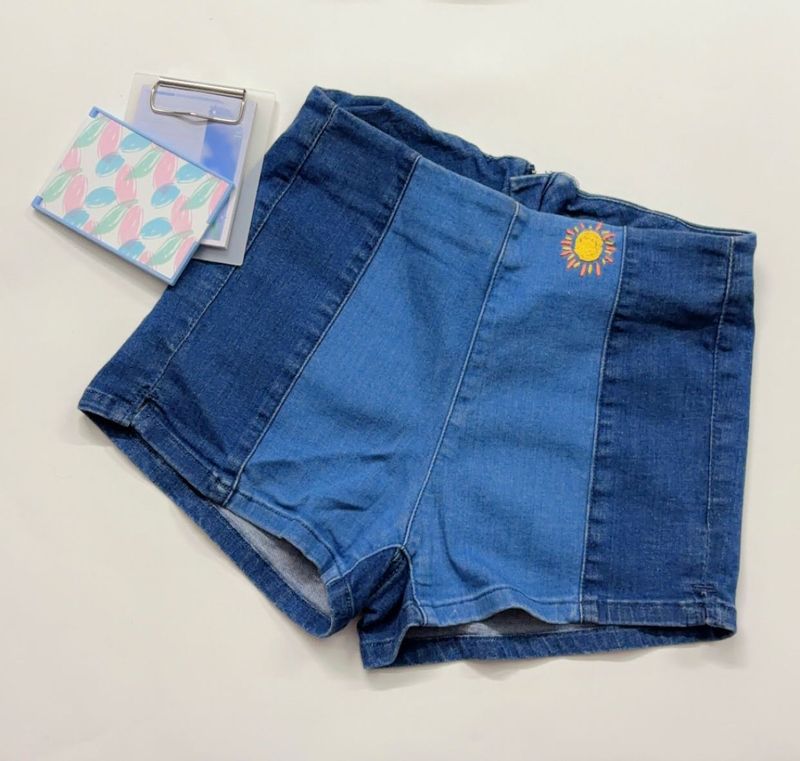 Denim Patchwork Shorts