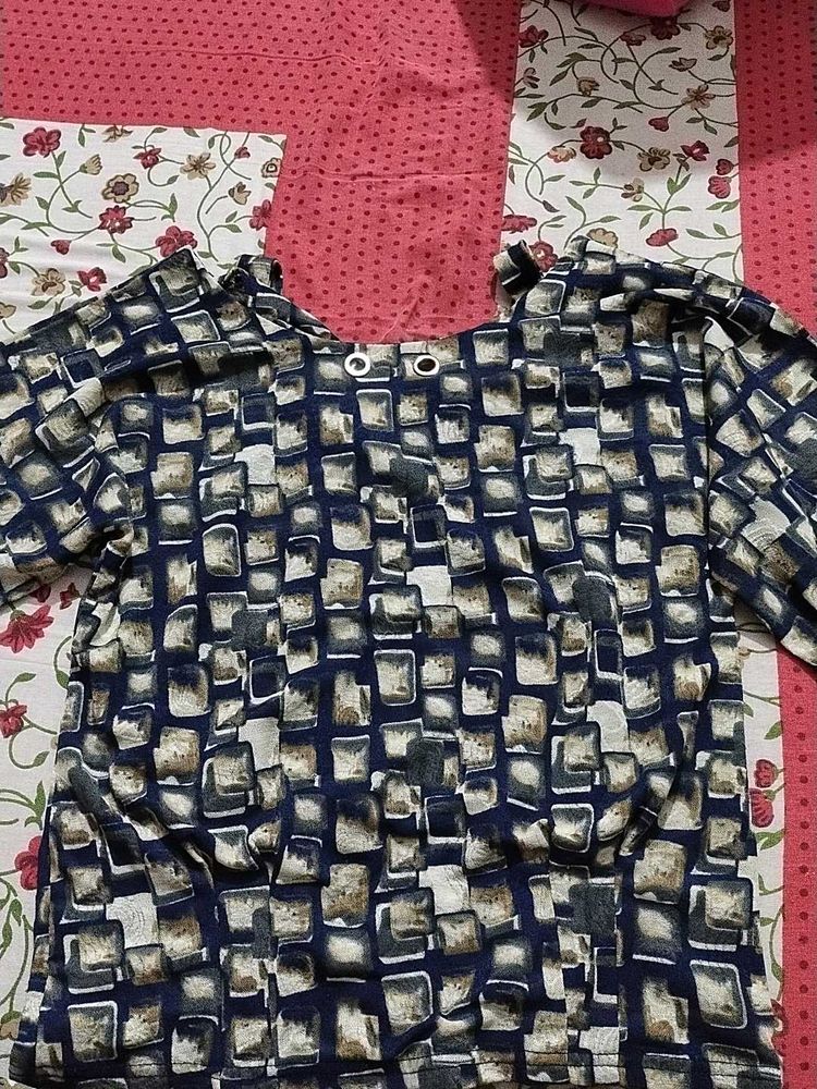 Patterned Long Sleeve Top