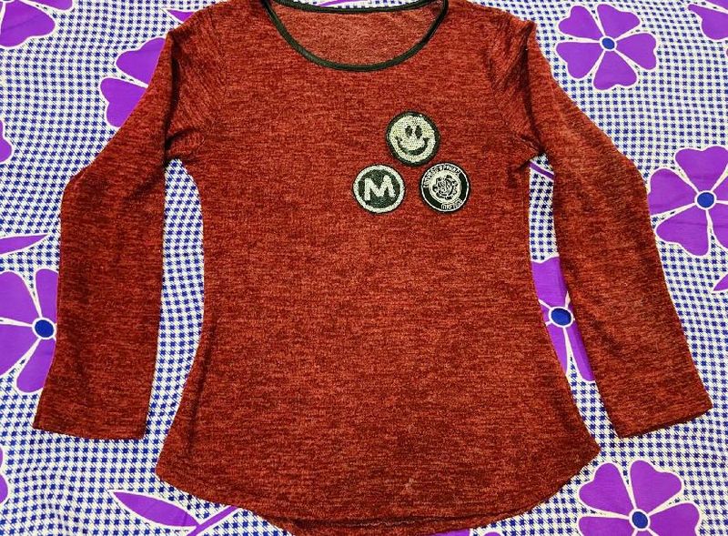 Red Woolen Top