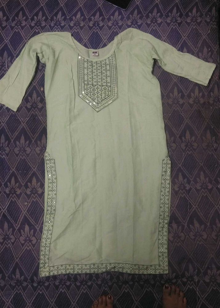 Elegant pista green colour Kurti for women size-S