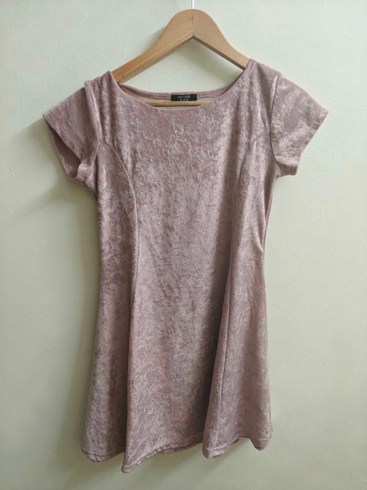 Mauve Velvet Skater Dress