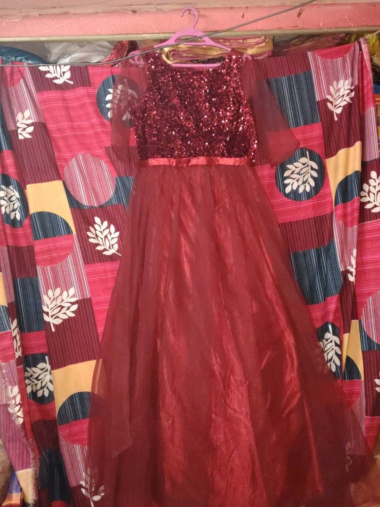 Elegant Maroon(reddish )Sequin Gown