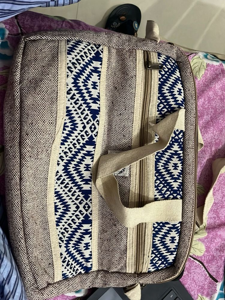 Patterned Hemp Shoulder Bag