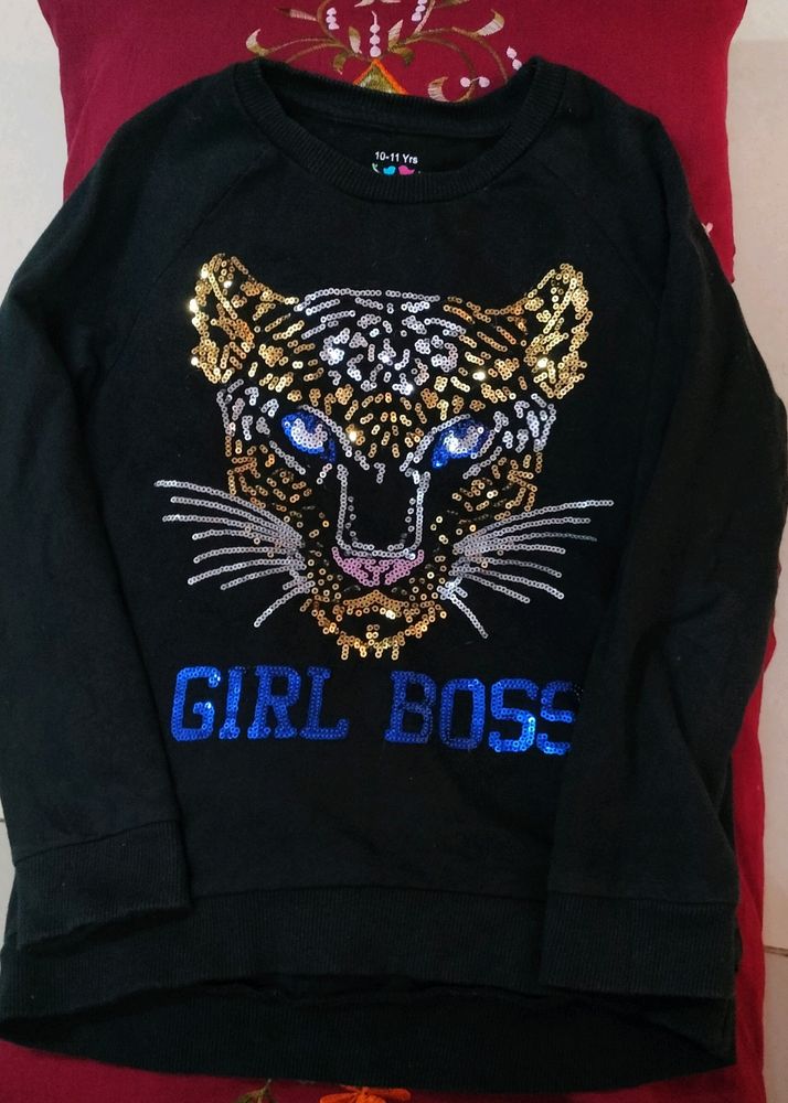 Girls T Shirt With Lion Sequence