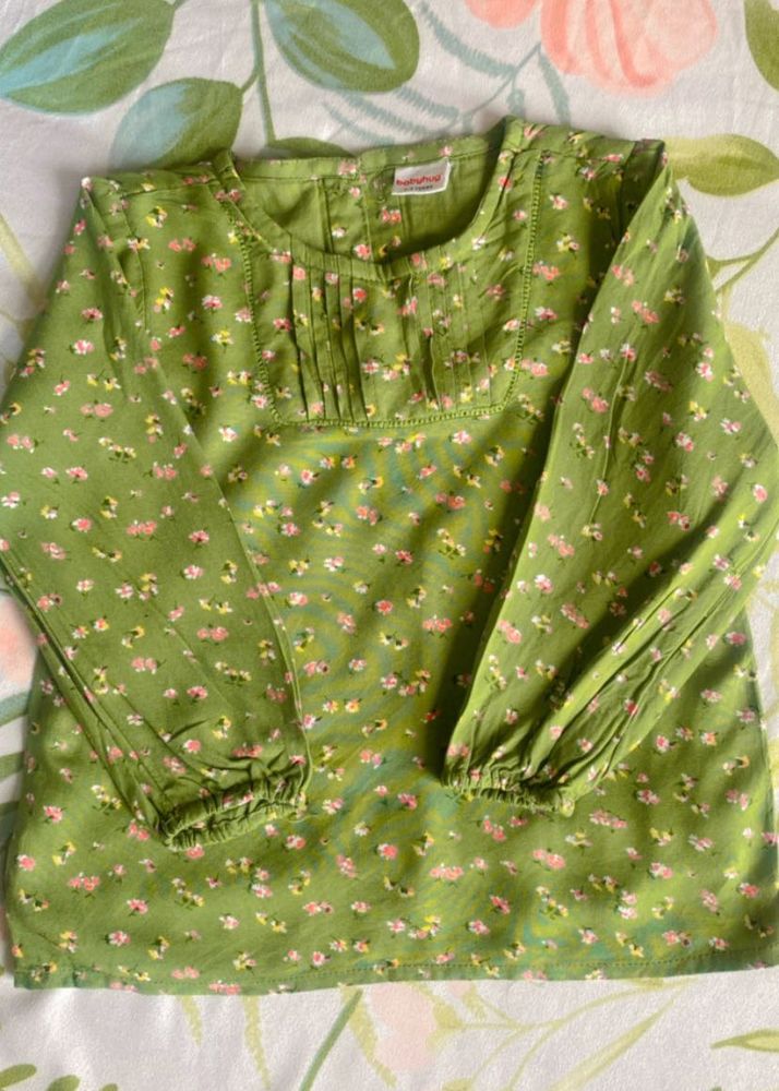 Floral Green Top