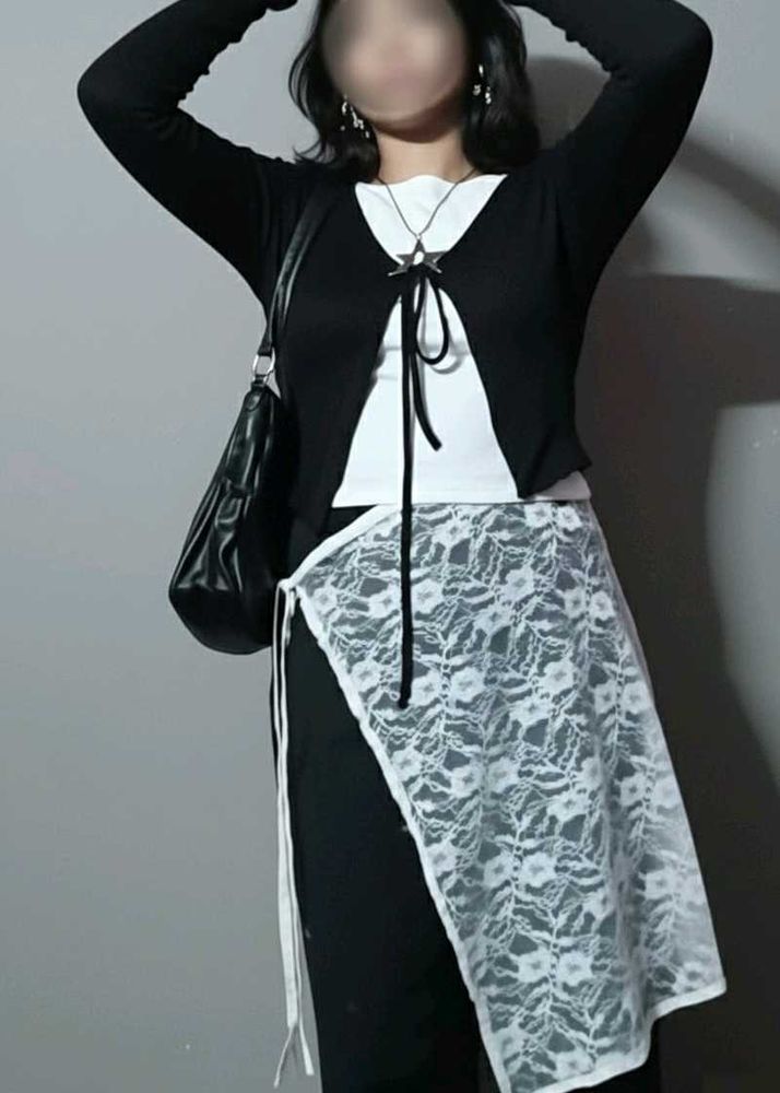 Floral Lace Sheer Skirt