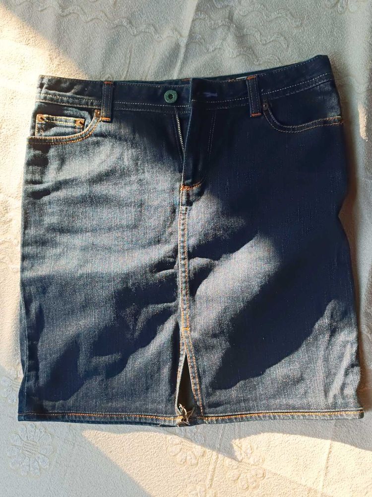 Denim Polo Mini Skirt