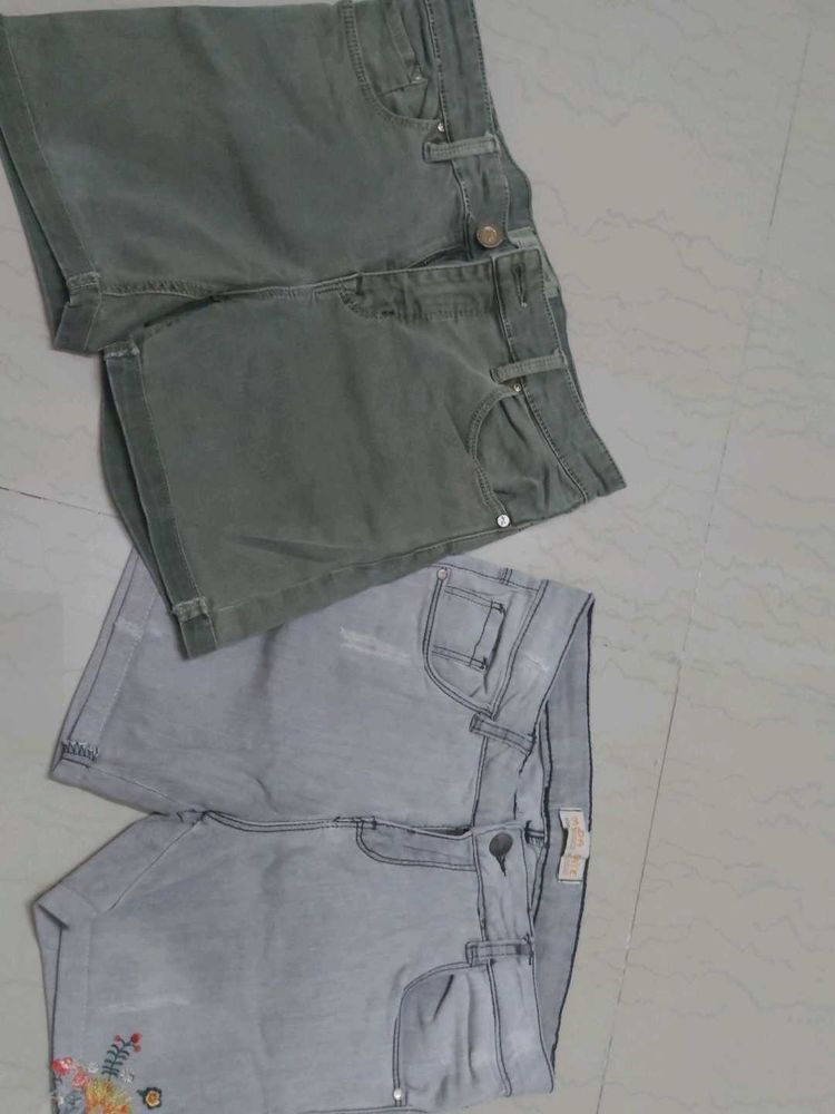 Two Pairs of Denim Shorts