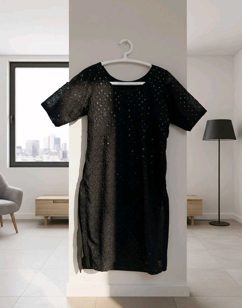 Premium Black Sparkle Detail Dress