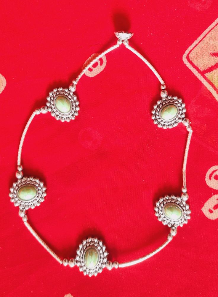Green Stone Women Anklet( 1 Single Piece )