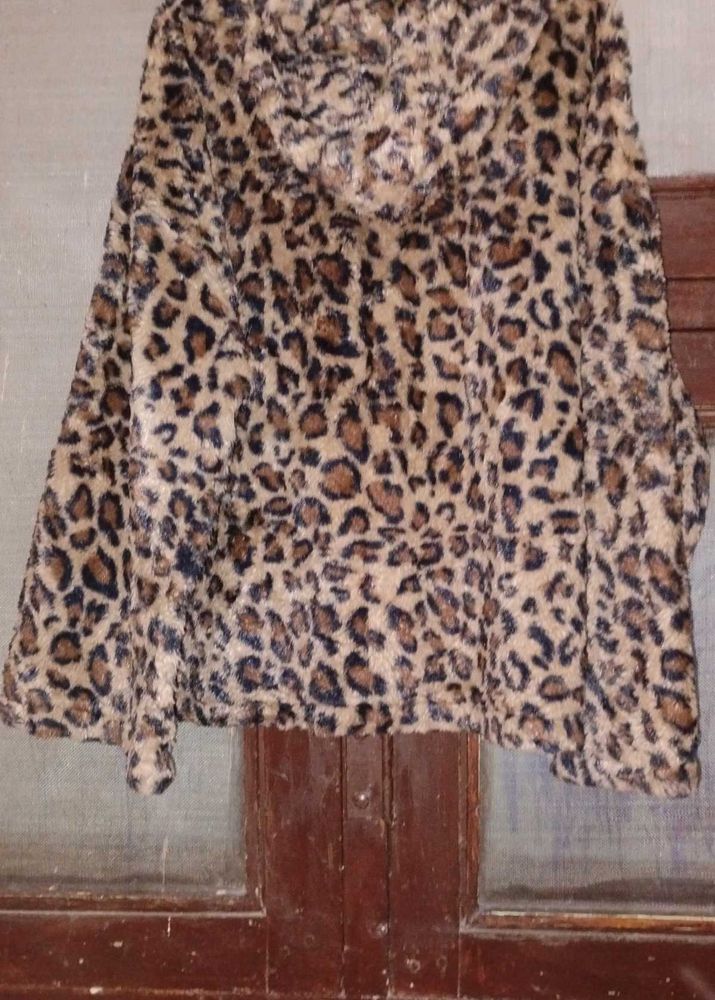 Leopard Print Faux Fur Coat