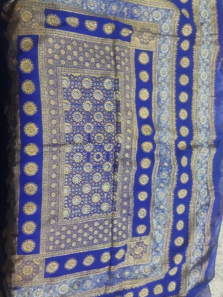 Blue Floral saree