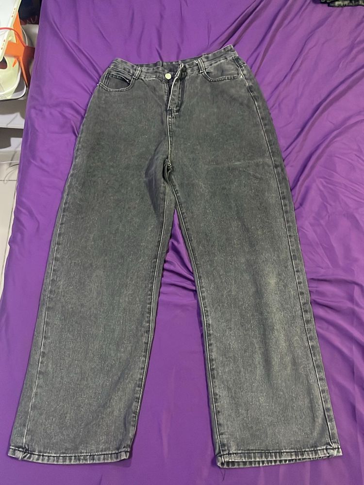 Charcoal Wide Leg Jeans