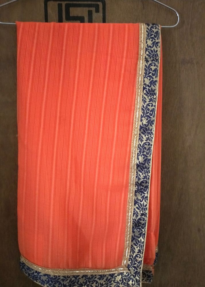 Beautiful Orange Saree For Women