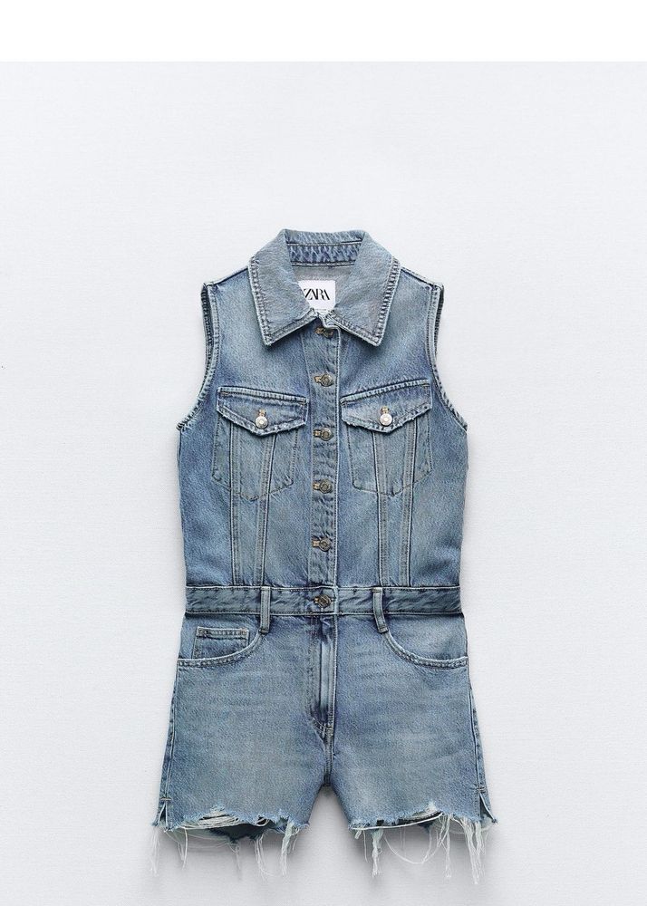 Zara Denim Romper