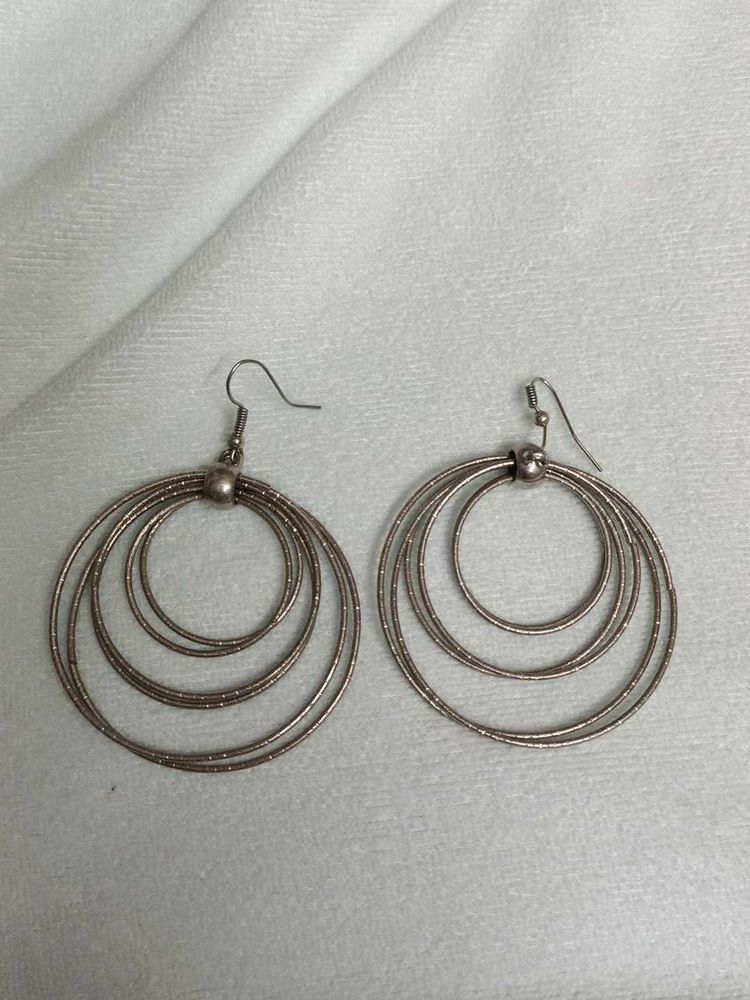 Silver Tone Hoop Earrings