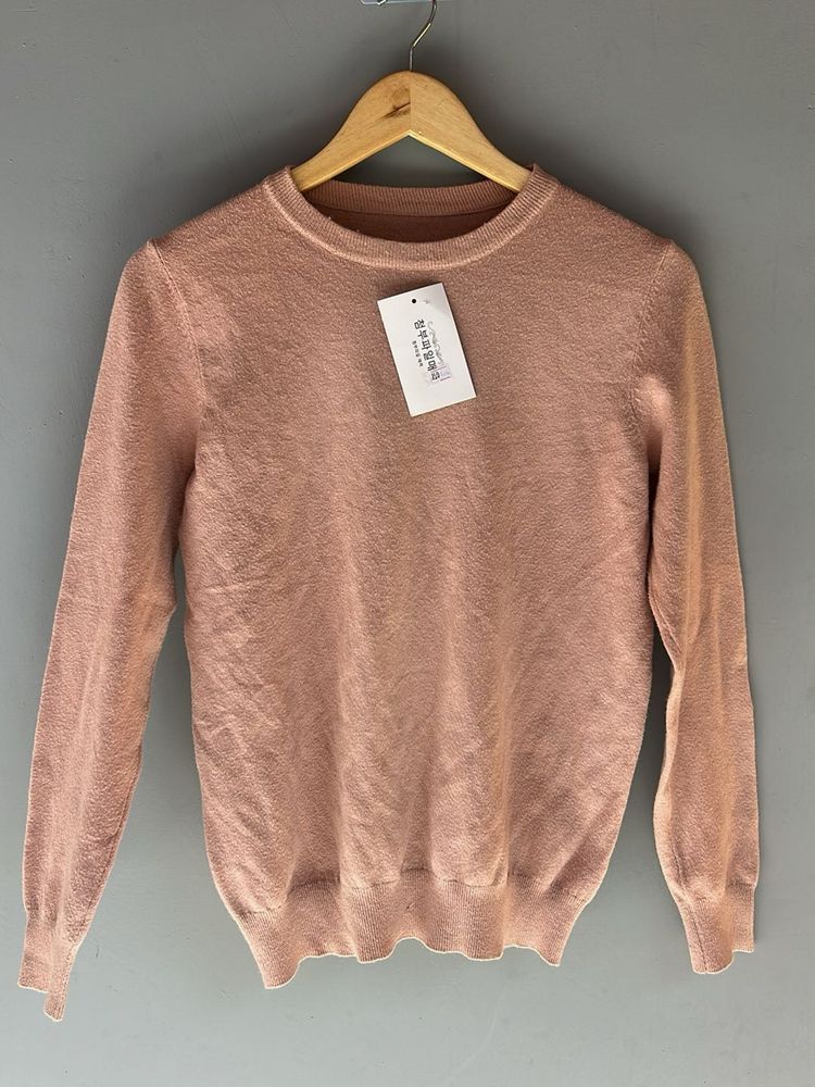 Pink Knit Pullover Sweater