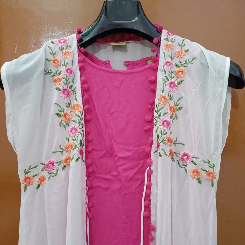 Embroidered Fuschia Pink Kurta