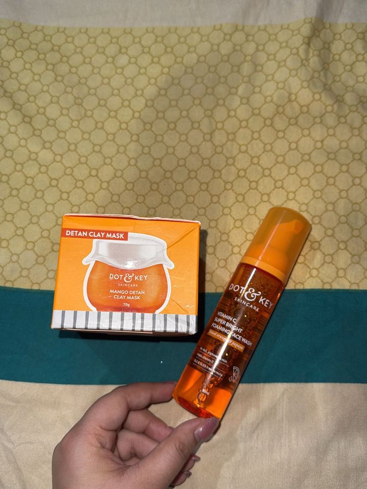 Dot And Key Vit C Faswash,Mango Detanclay Mask