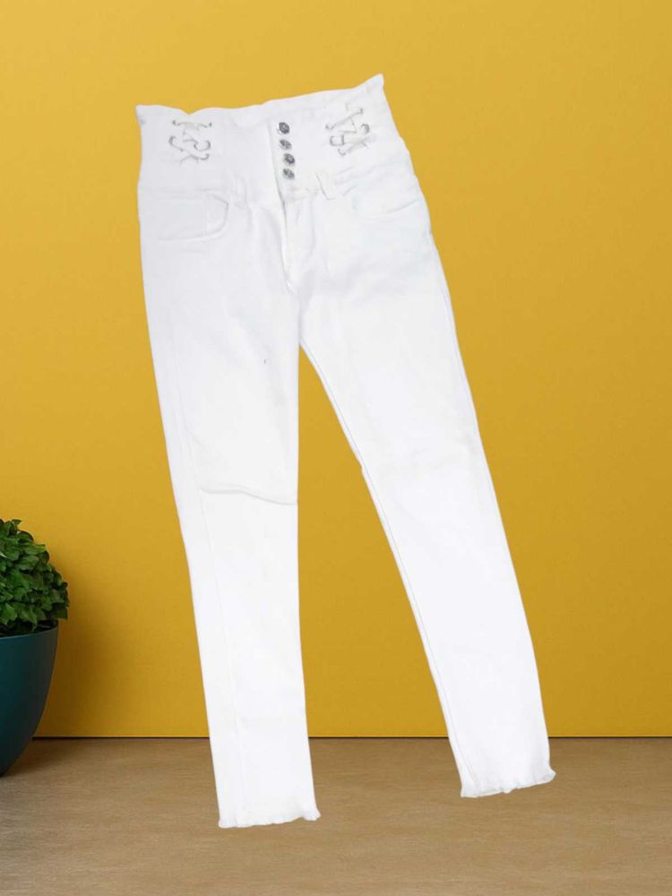 N@58 Size-26 White High-Waisted Jeans