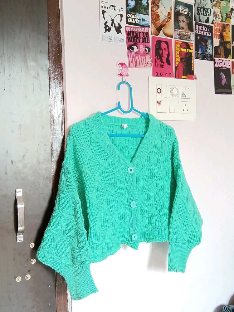 Mint Green Knit Cardigan