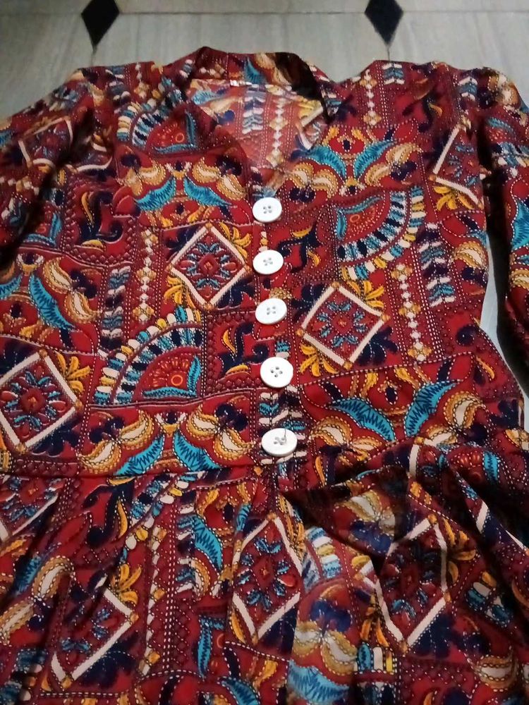 Patterned Casual Dress