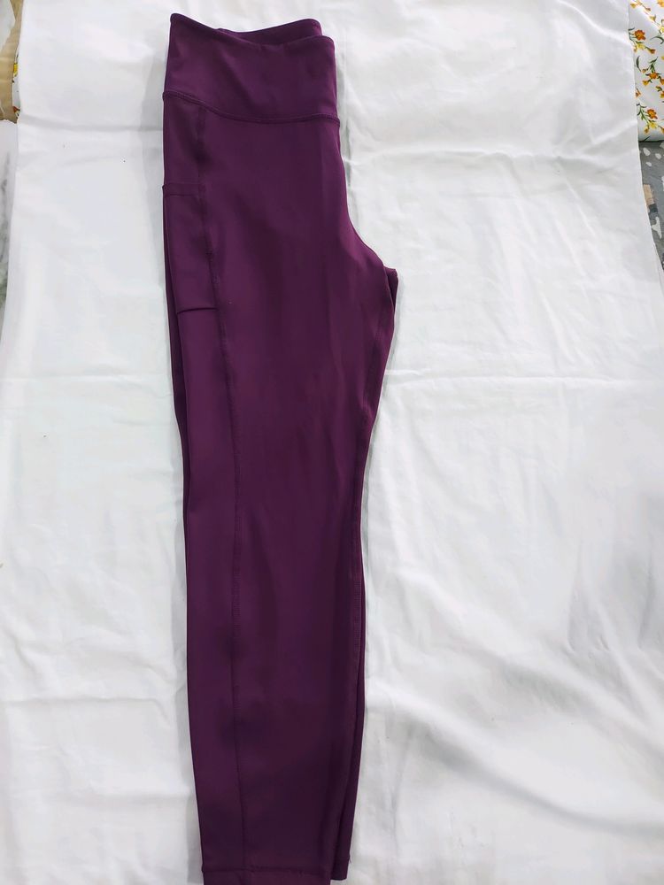 H&amp;M SPORTS TIGHTS (PLUM PURPLE)